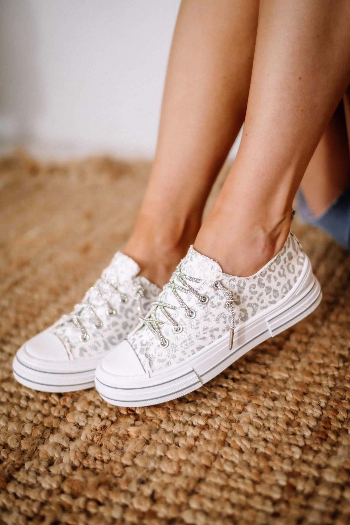 Aman silver leopard sneakers by Very G