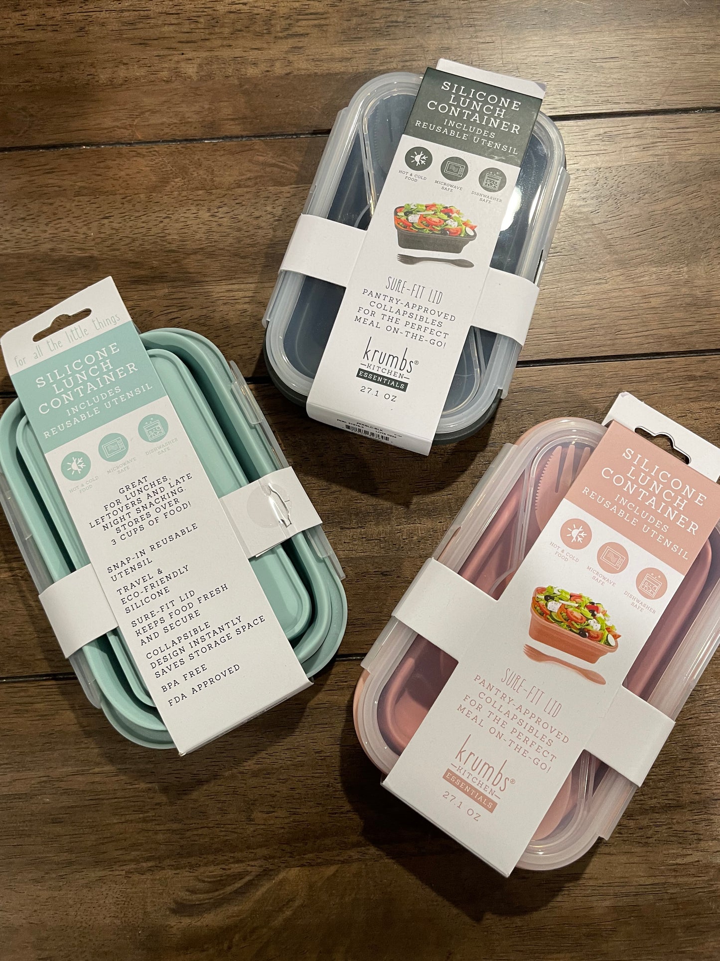 Krumbs collapsible silicone lunch container PINK!