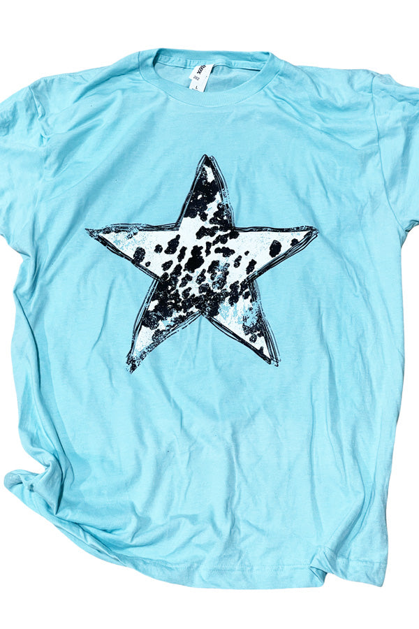 Cowstar Tee Shown on the gorgeous heather purist blue, this best seller is perfect to layer or throw on your bells or shorts! Tultex ringspun cotton/poly soft tee. Unisex relaxed fit.