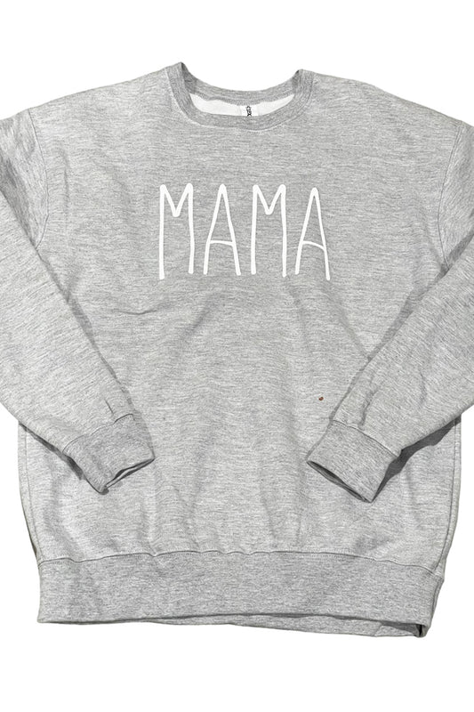 Mama RD Style Shown on a heather gray or ash crewneck, this sweatshirt is super cool for everyday wear. Cotton/poly blend, great with leggings, jeans or wear oversized with shorts. Unisex relaxed fit. 