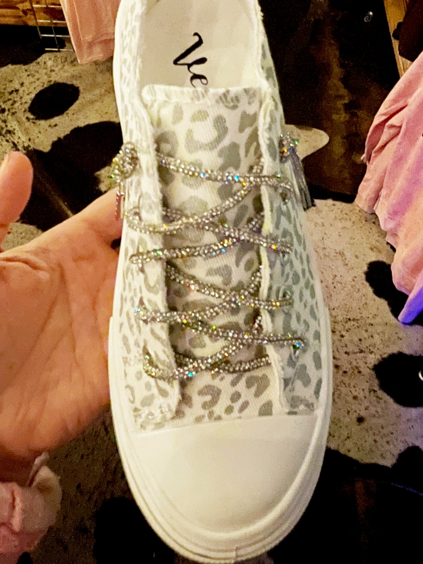 Aman silver leopard sneakers by Very G