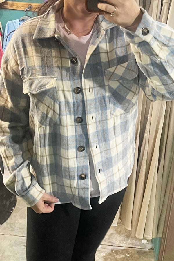 Blue Plaid Shacket