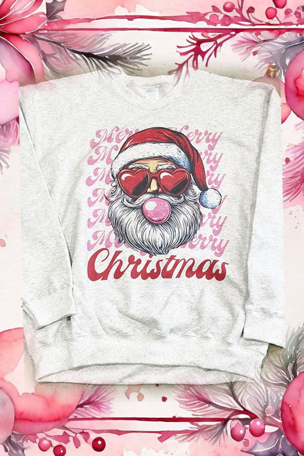 Santa Bubble Gum Merry Christmas Sweatshirt