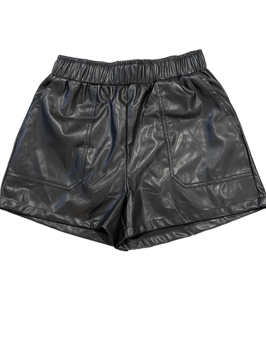 Fabulous can also be so comfy! Get these elastic waste, black faux leather shorts from Cotton Bleu... the go to for all your edgy but classic looks! 50% PU / 50% Polyester.