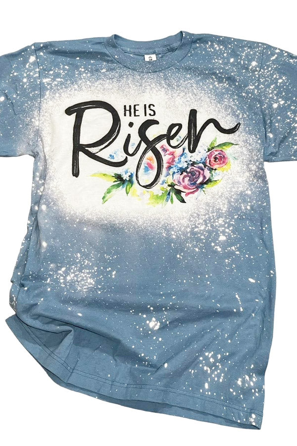 He Is Risen Bleached Tee