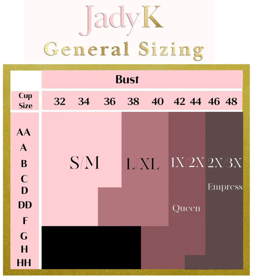 Jady K Sizing Chart