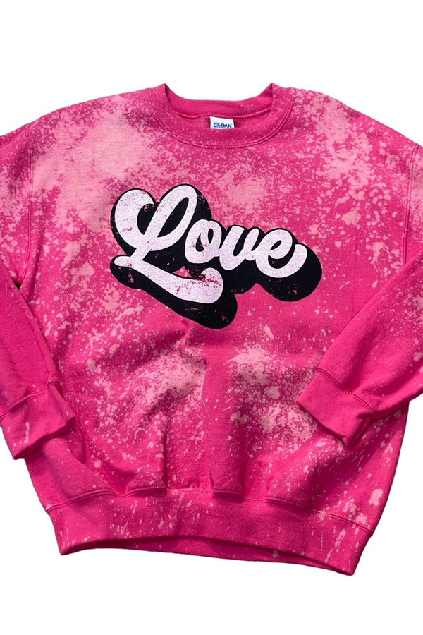 Love Groovy Bleached Sweatshirt
