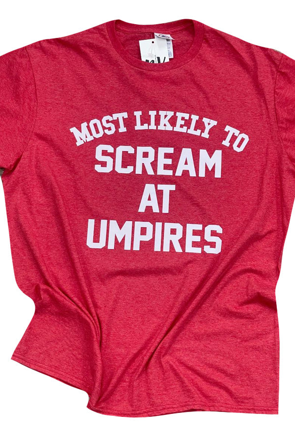 Most Likely To Scream At Umpires