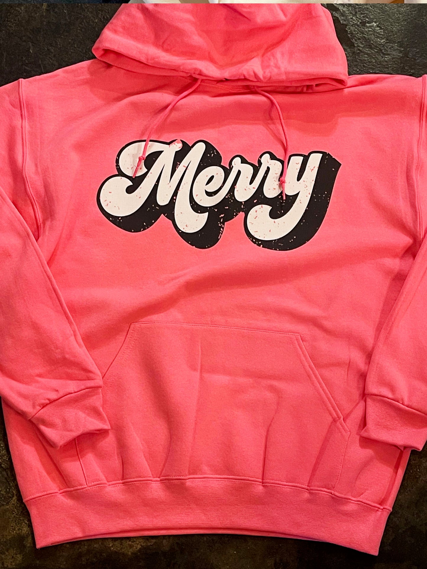 Merry Groovy Hot Pink Hoodie