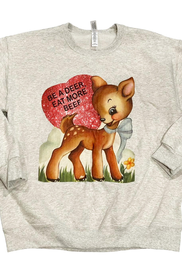 Vintage Valentines Deer Sweatshirt