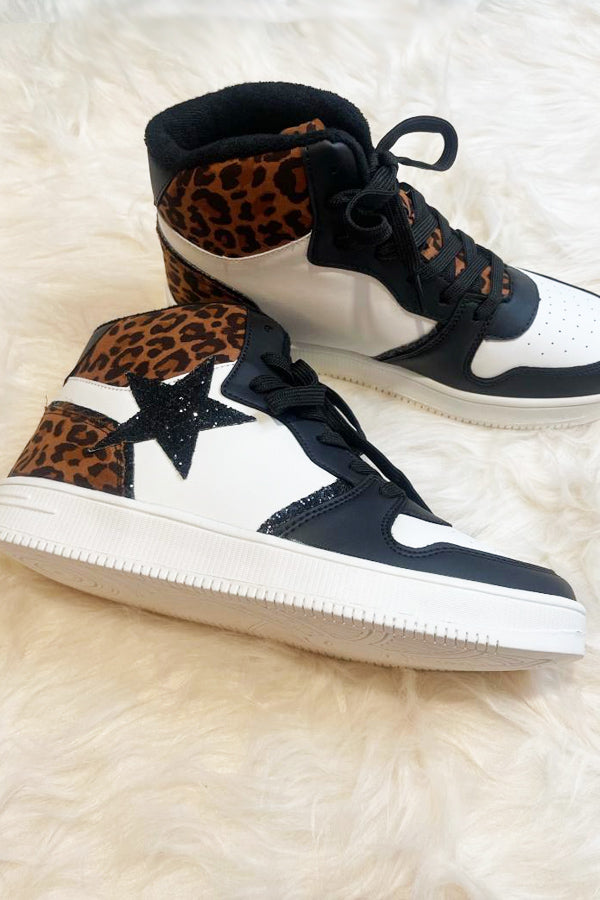 You will LOVE these fabulous hi-top sneakers by Very G! The black glitter star and leopard pattern is perfect... limited supplies, get yours today!