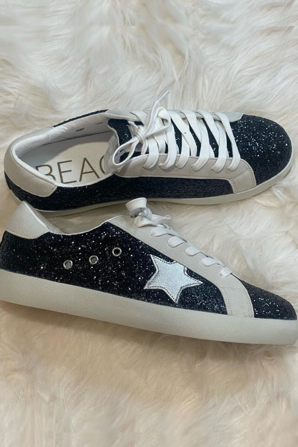 Beach by Matisse Melody Black Glitter Sneakers